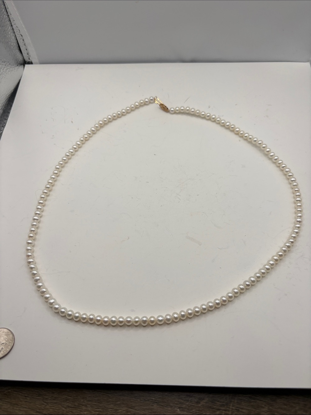 Cultured Pearl Necklace 14K Yellow Gold 24"